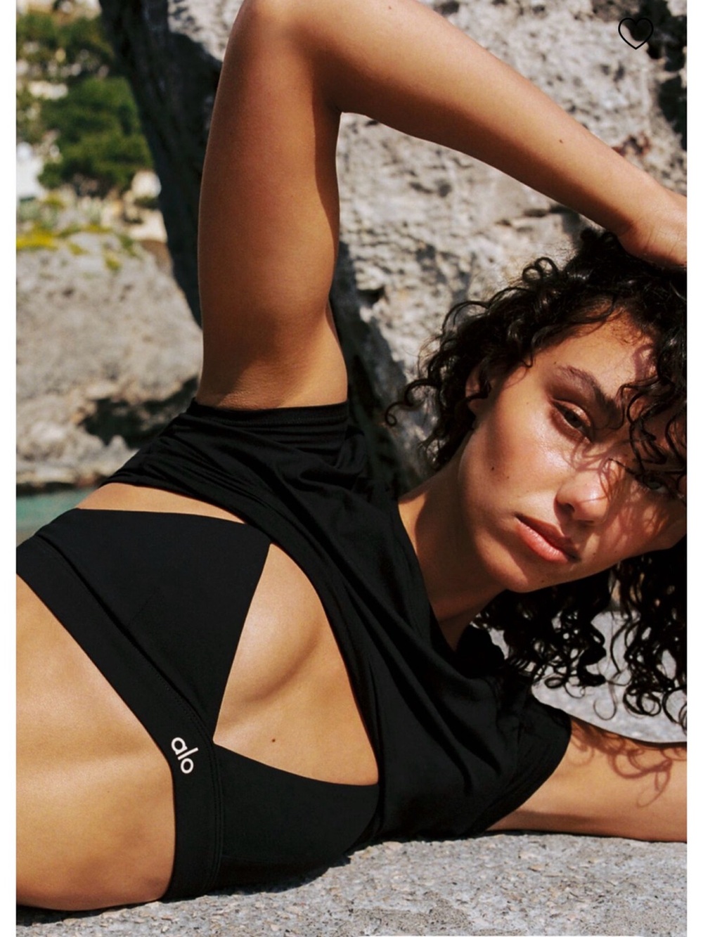 ALO Yoga Black Cutout Bikini Top